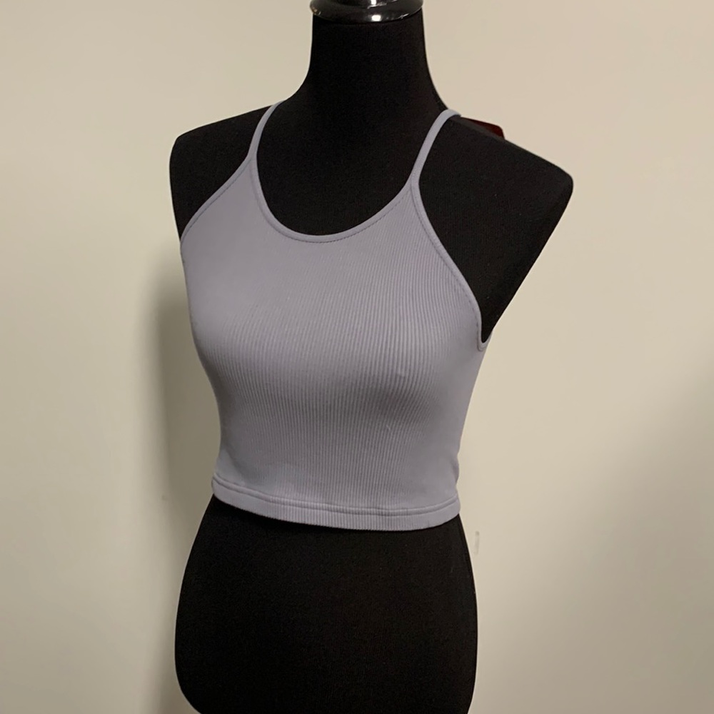 Free People cropped run tank color stormy sea new with tags